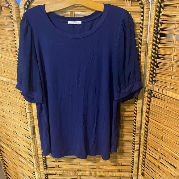 Beacon Blue Puff Sleeve Relaxed Tee - Picture 1 of 6